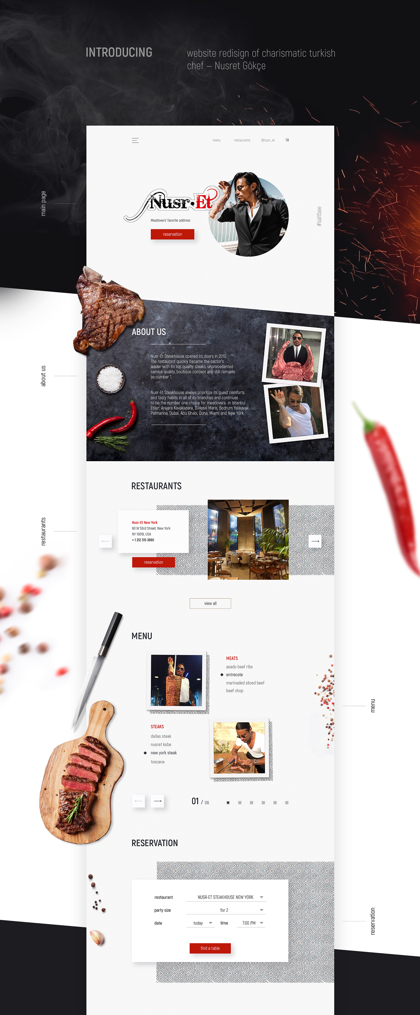landing Web redesign russian restaurant Nusret saltbae