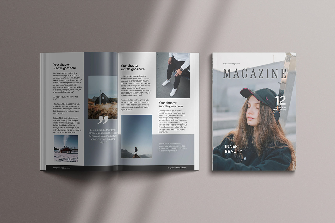 book brochure business cover editorial magazine Magazine design Mockup presentation print