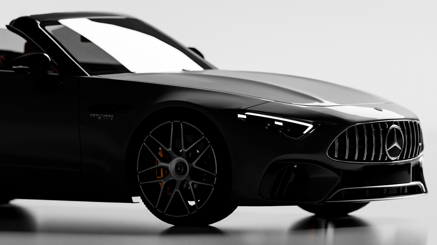 car 3d render 3d modal texture lighting mercedes Mercedes AMG AMG SL63 sl63 sports car cabriolet convertible car convertible