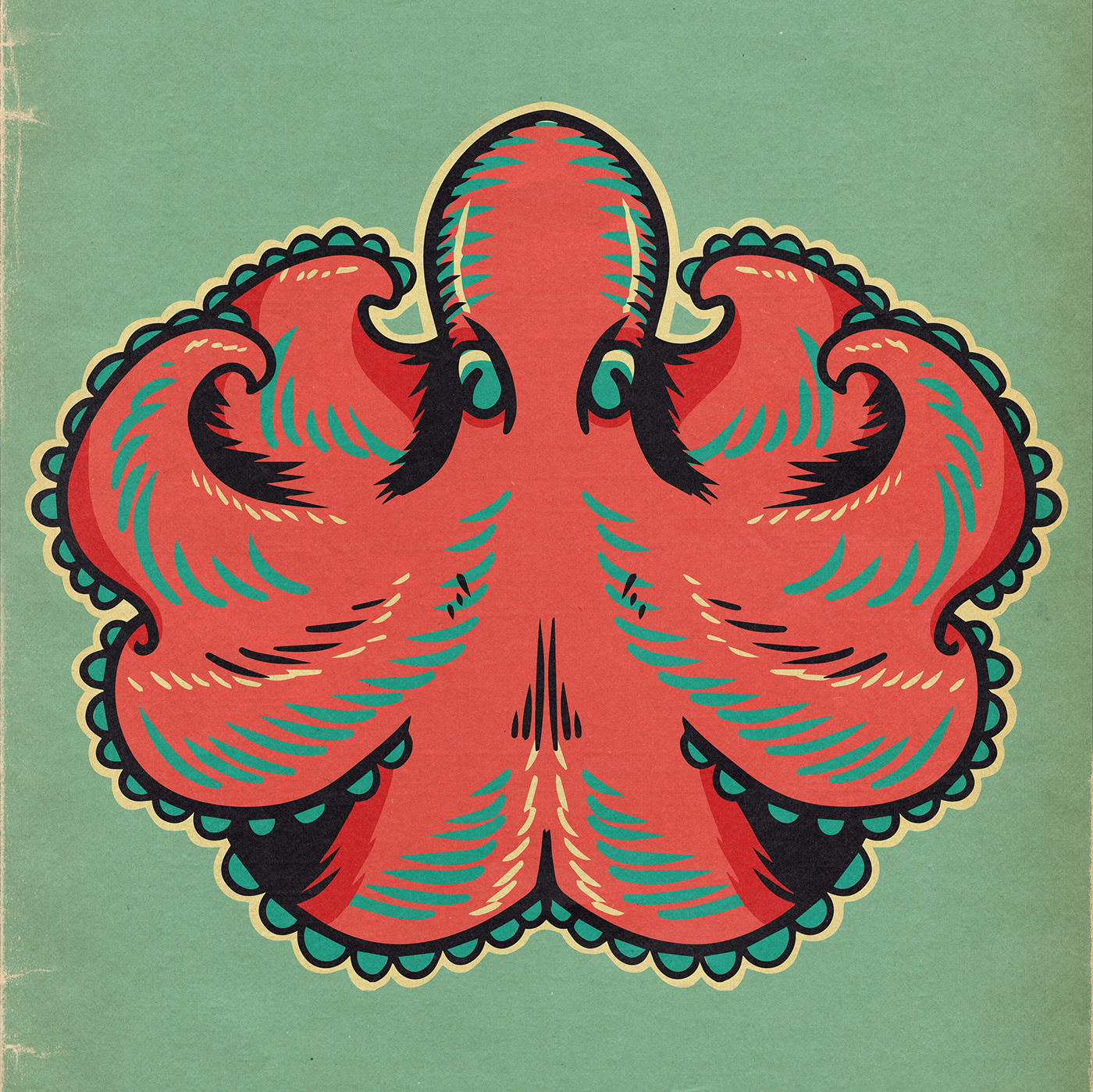 octo octopus graphic art design vintage cephalopod tee shirt