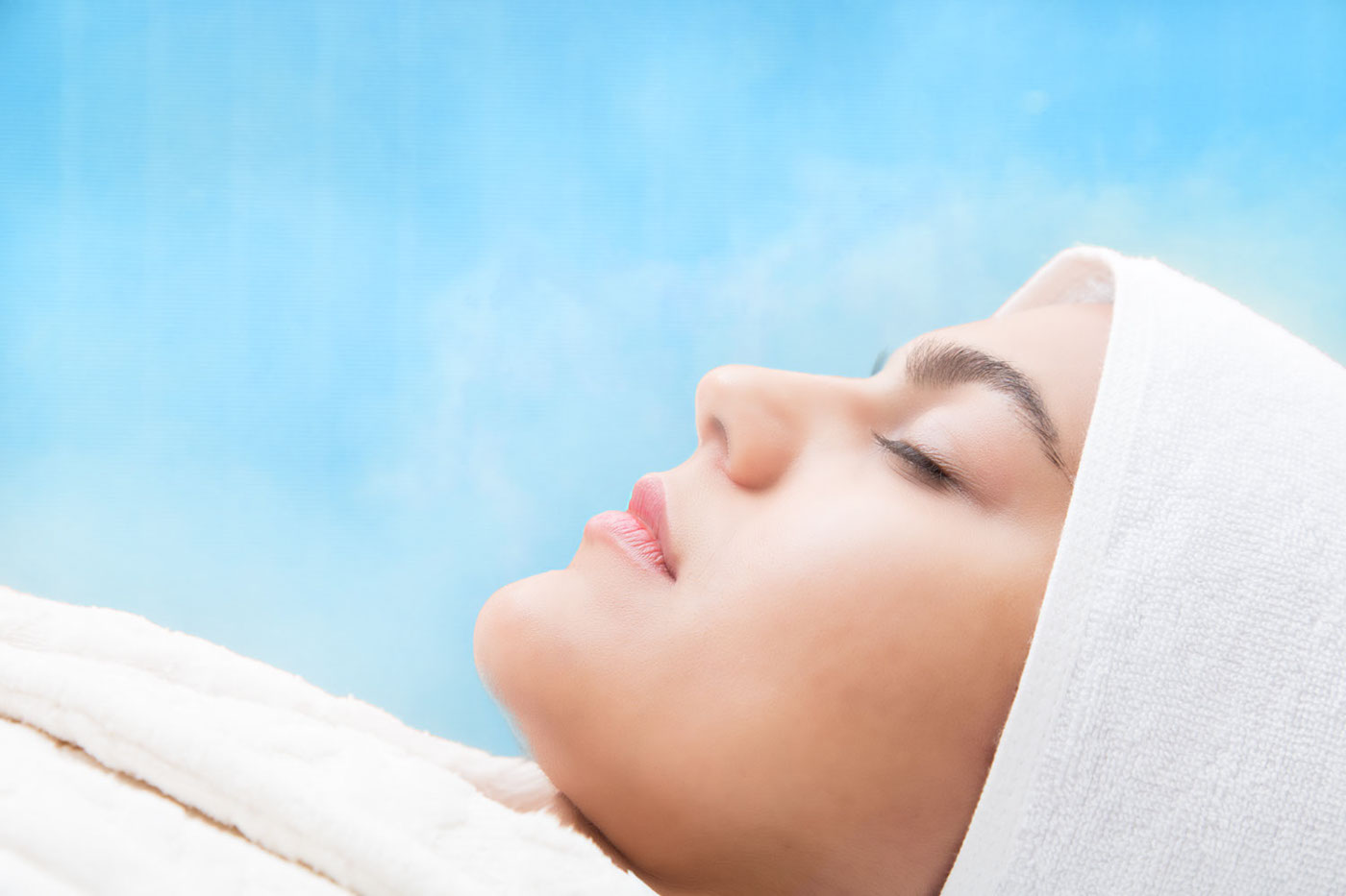 Spa massage hijab ADV beauty blue skin