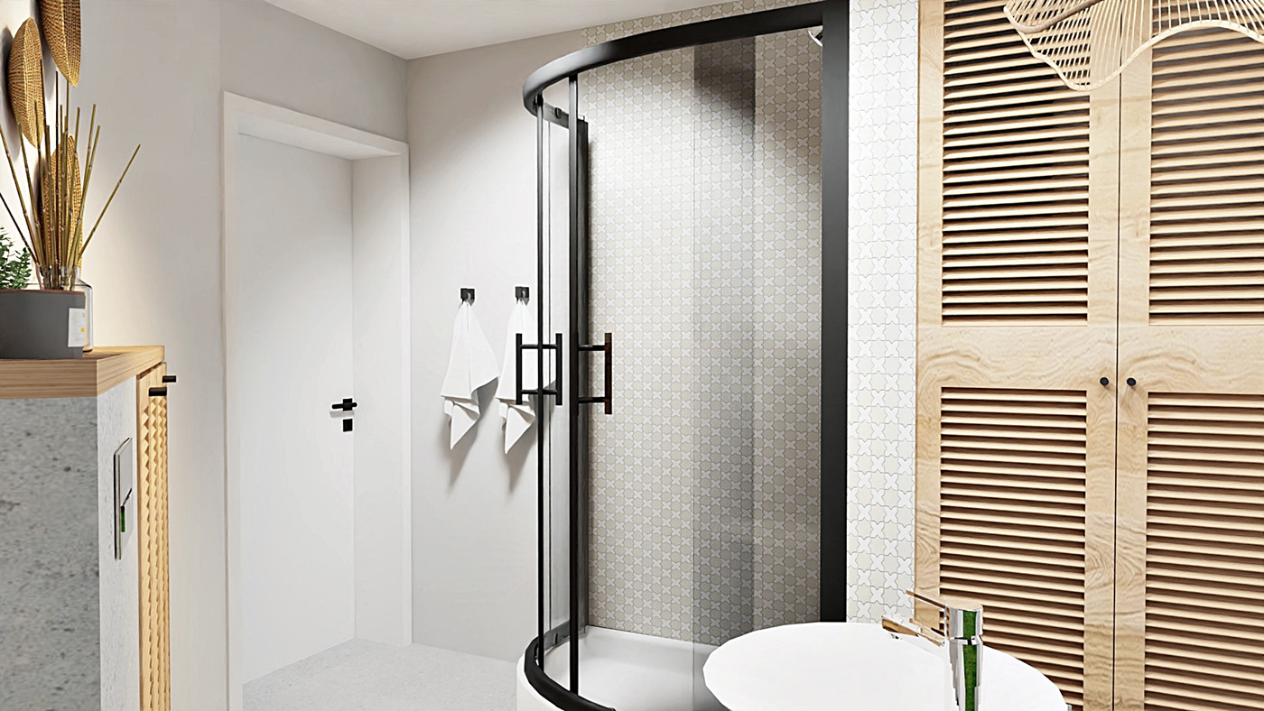 bathroom design interior design  visualization architecture Render boho style architect house home