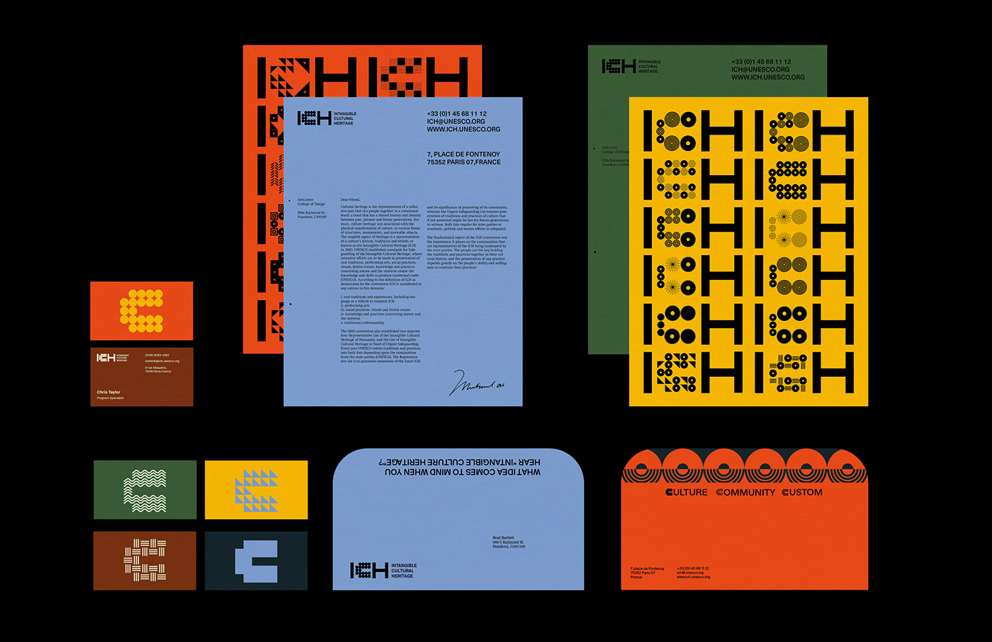 Identity System Rebrand dynamic identity system Communication Design graphicdesign portfolio ICH Redesign Maddi Ma