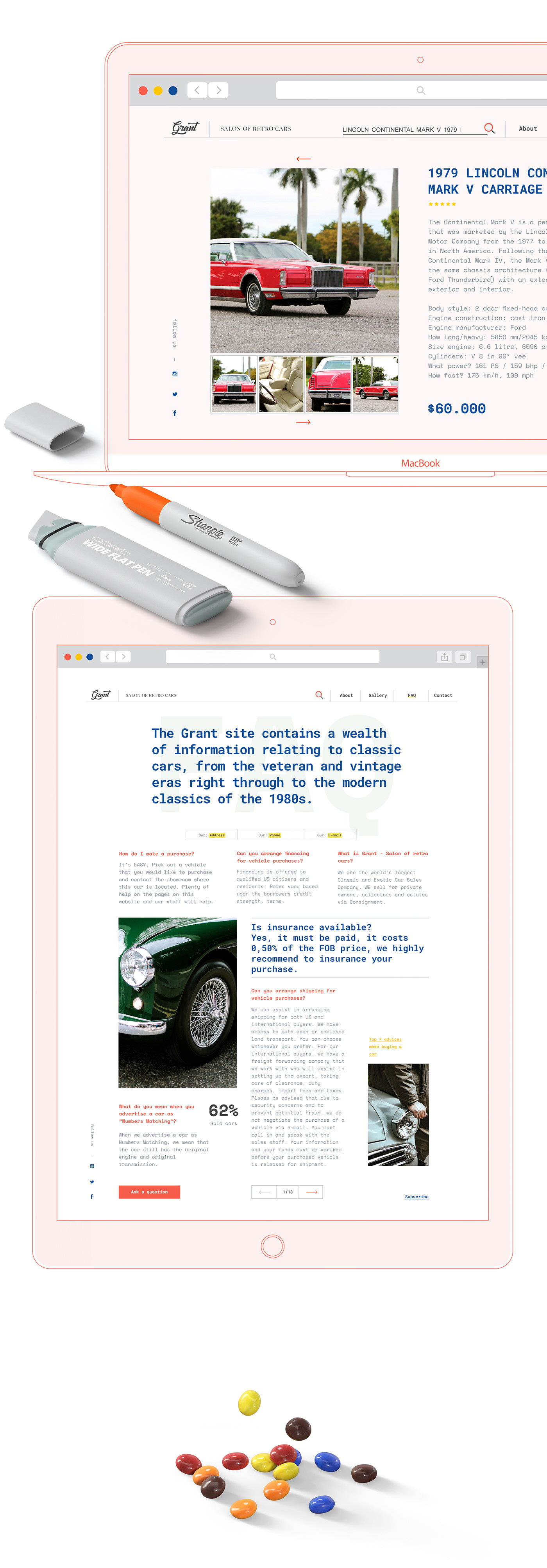 Web Website car Retro Classic clean shop UI ux design