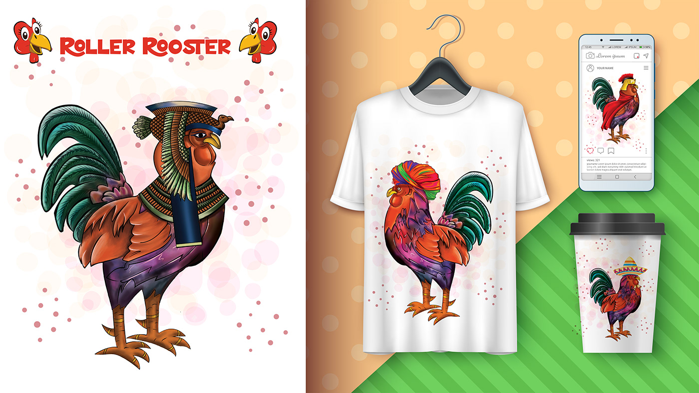 cartoon chaaracter design Character civilizations creative Degital art game logo Rooster rooster logo