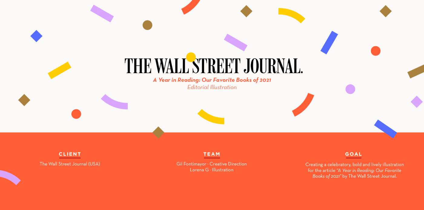 books celebration colorful confetti Editorial Illustration Fun geometric geometric illustration Reading The Wall Street Journal