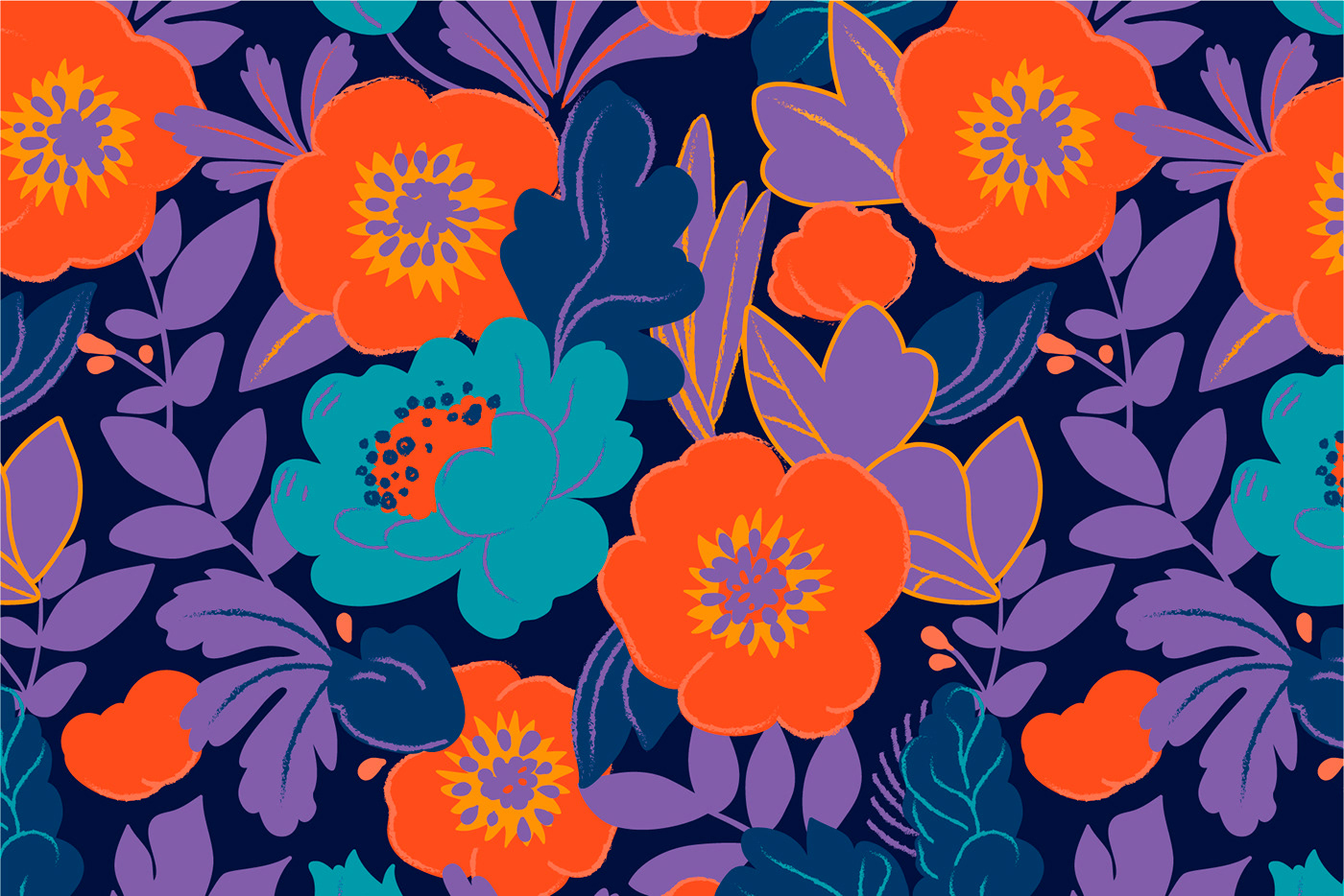 flower art digital illustration sketch vector pattern wallpaper background fabric seamless