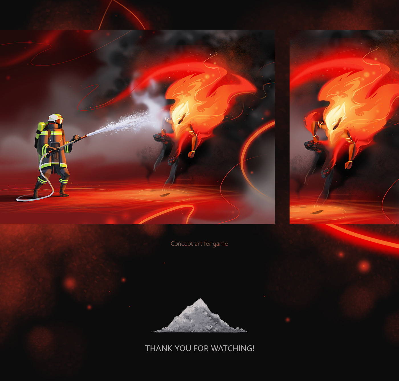 concept art fire Firefighter flame Game Art interface elements Items props design