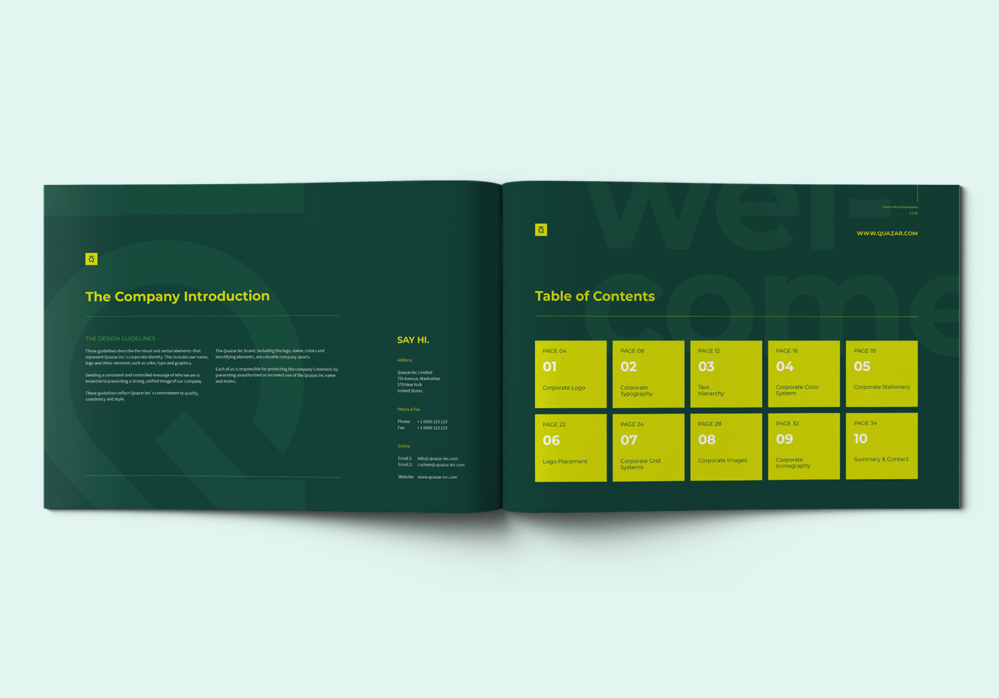 brand brandbook brandguide Corporate Design guidelines horizontal identity Landscape manual presentation