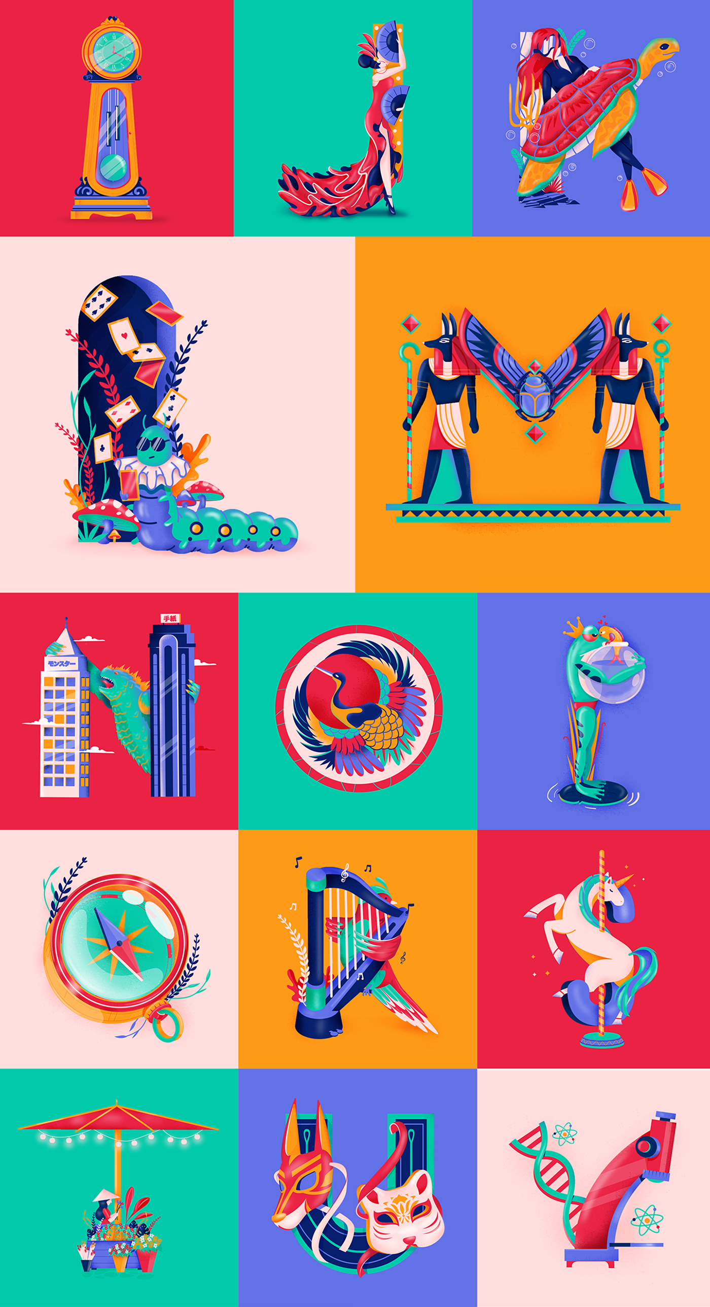 36oftype Costa Rica ILLUSTRATION  type designer Freelance Character colorful