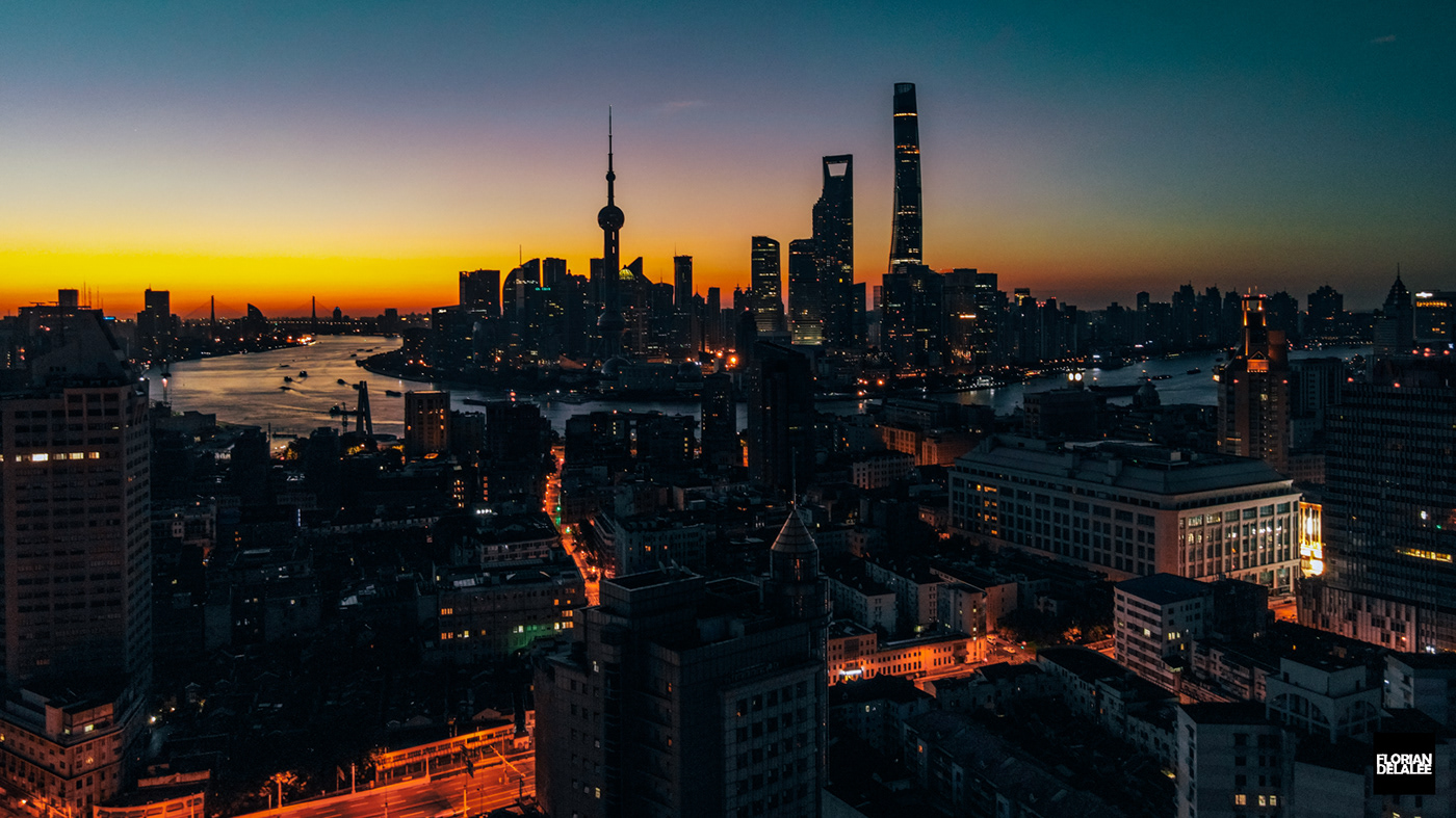 bund china city Lujiazui   megalopolis shanghai Sunrise Urban