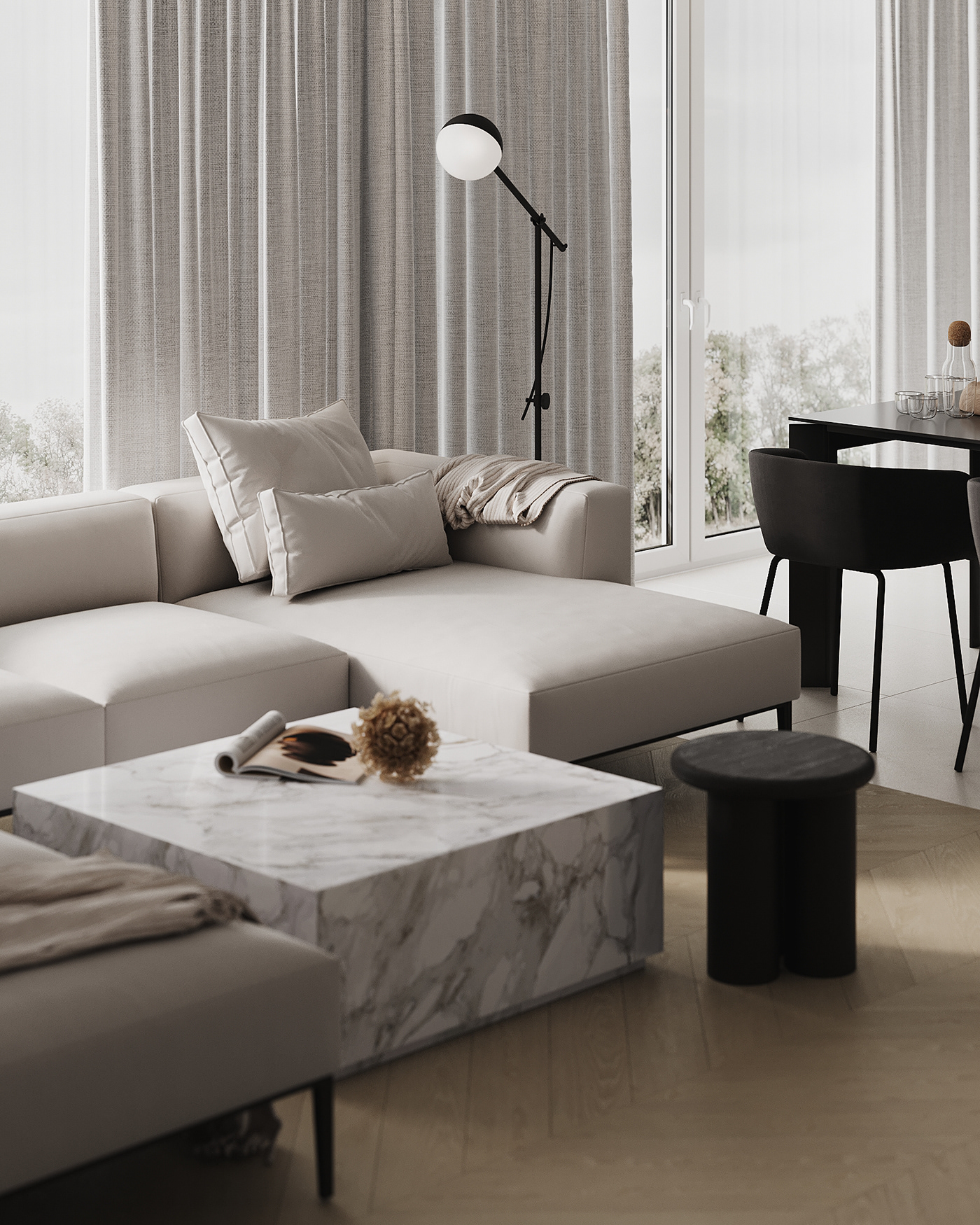 3dsmax apartment contemporary coronarenderer design Interior livingroom Render visualization