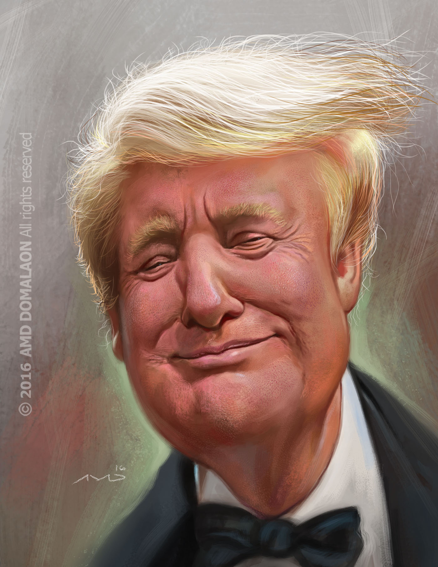 caricature   art painting   cartoon Trump Drawing  ILLUSTRATION 