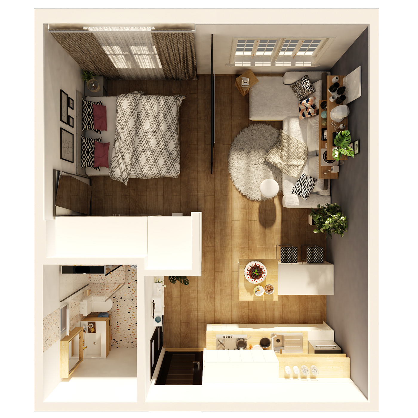 Small spaces studio Studio apartment apartment flat