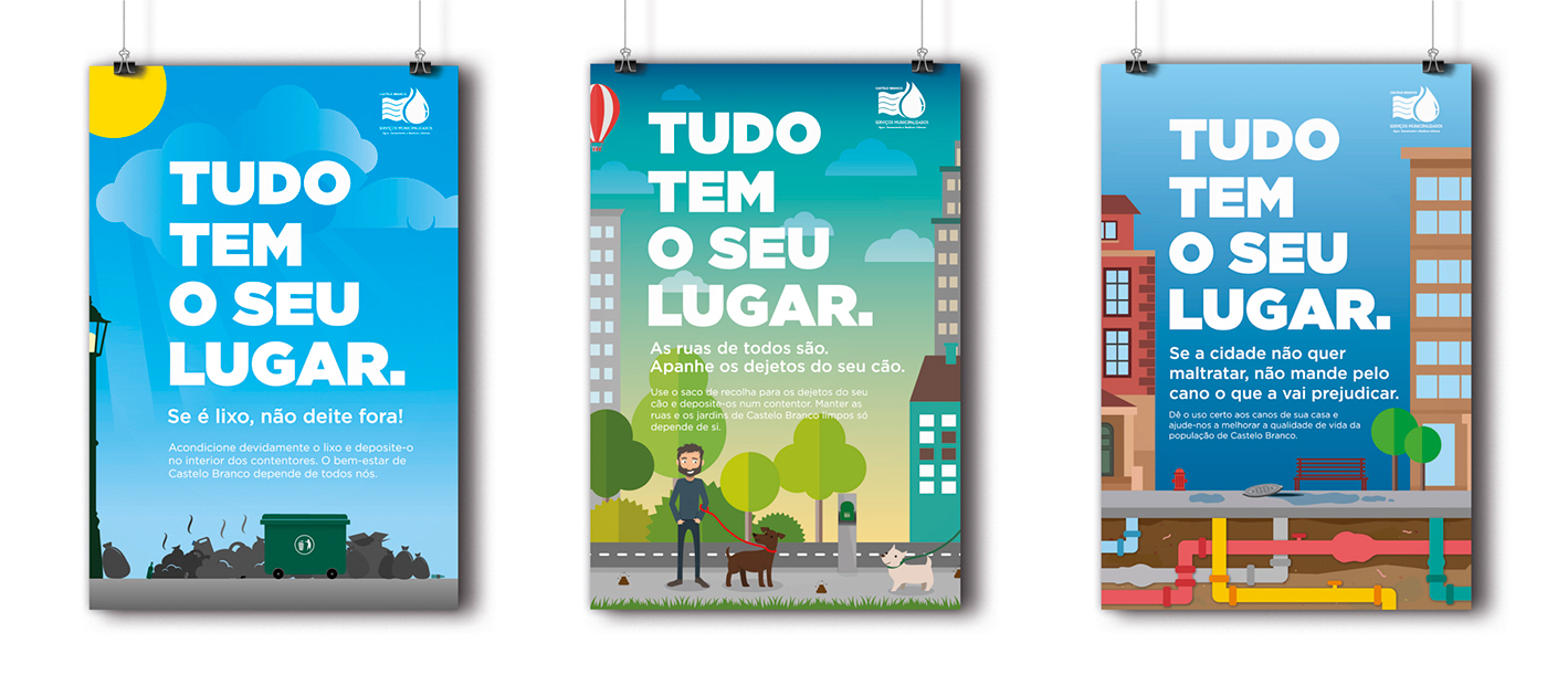 campanha campaign lixo cidade Castelo Branco mupi design flyer banner Sensibilização