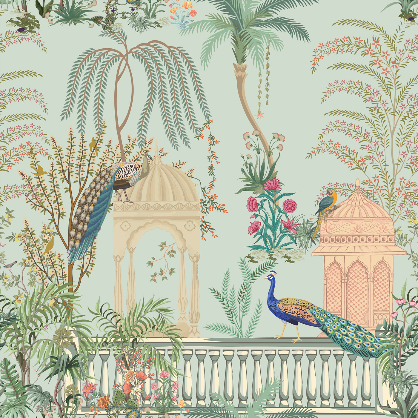 art emperor garden indian islamic mughal queen heritage peacock wallpaper