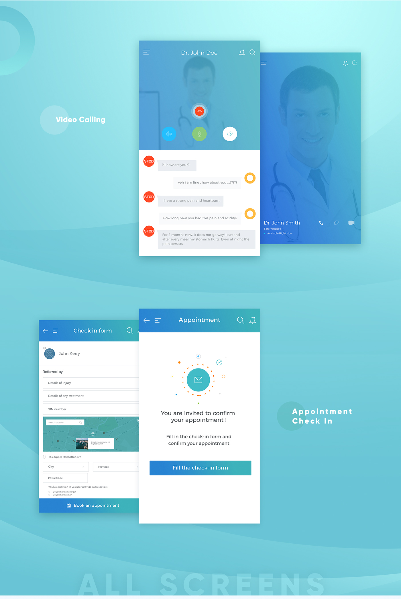 medical healthcare iOS App Android App UI/UX Design UX design Appointment app scheduling app