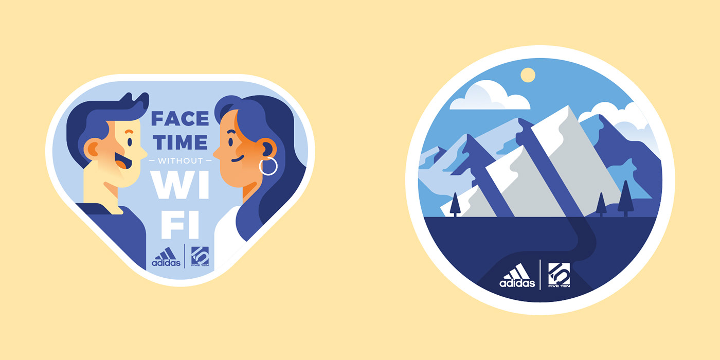 adidas Character hiking mountain Nature Outdoor sport sticker vector apparel