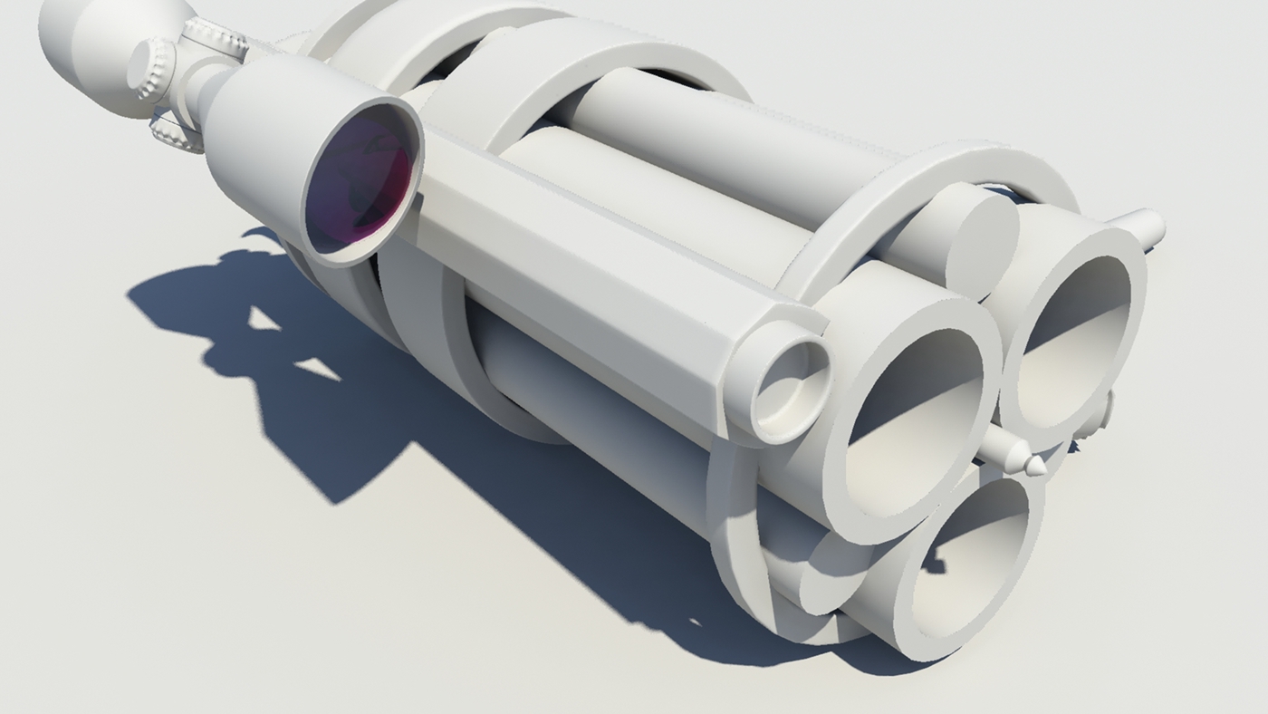 3D Gun Maya photoshop concept design game Heavy