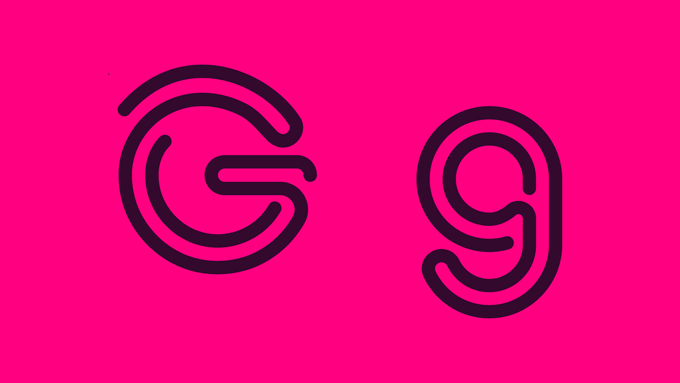 typography   font letter Arciform Konekt Display redesign neon concept design