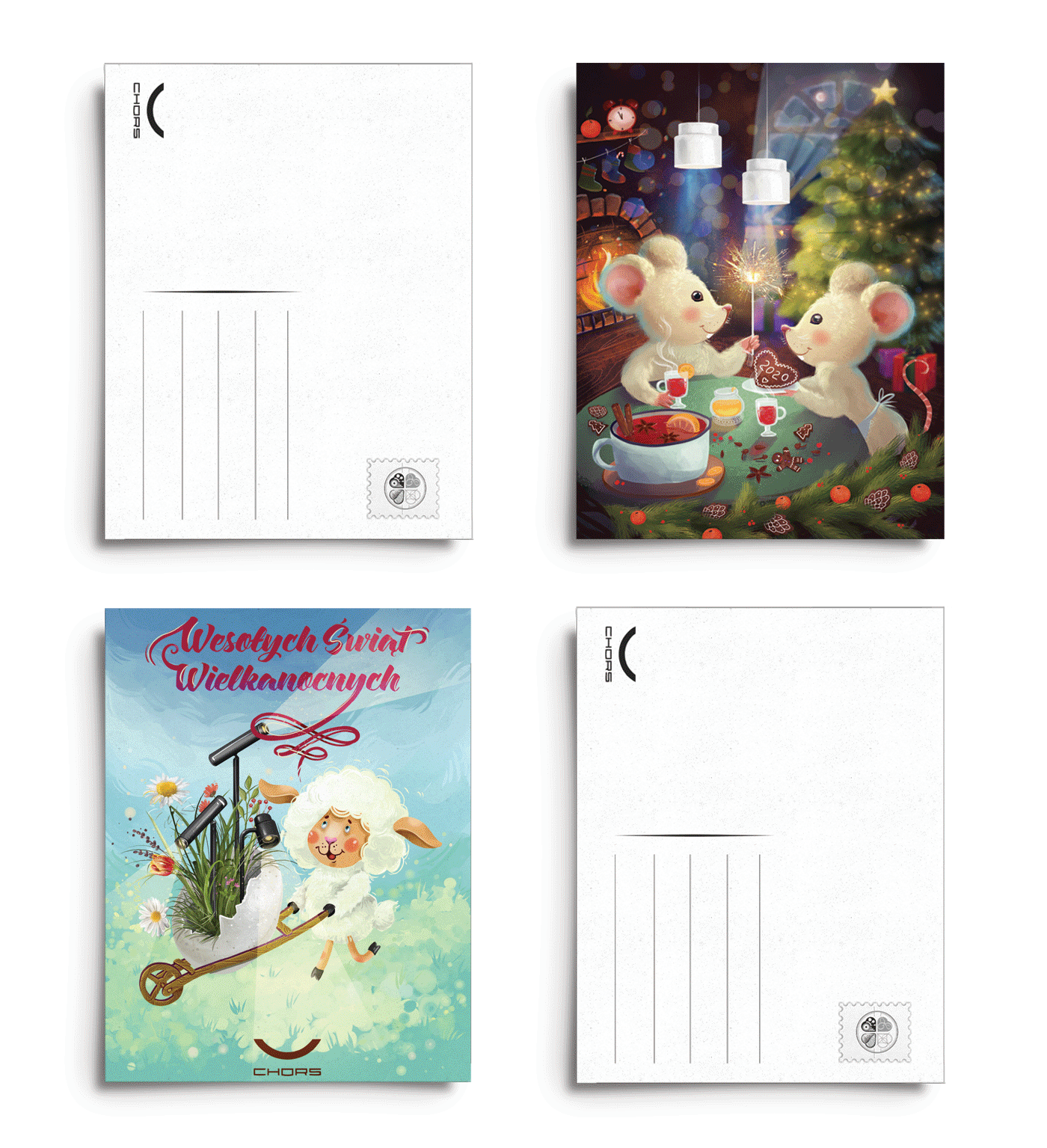 animals Brand Design brand illustration brand personages Christmas Easter ILUSTRACJE mouse new year postcard