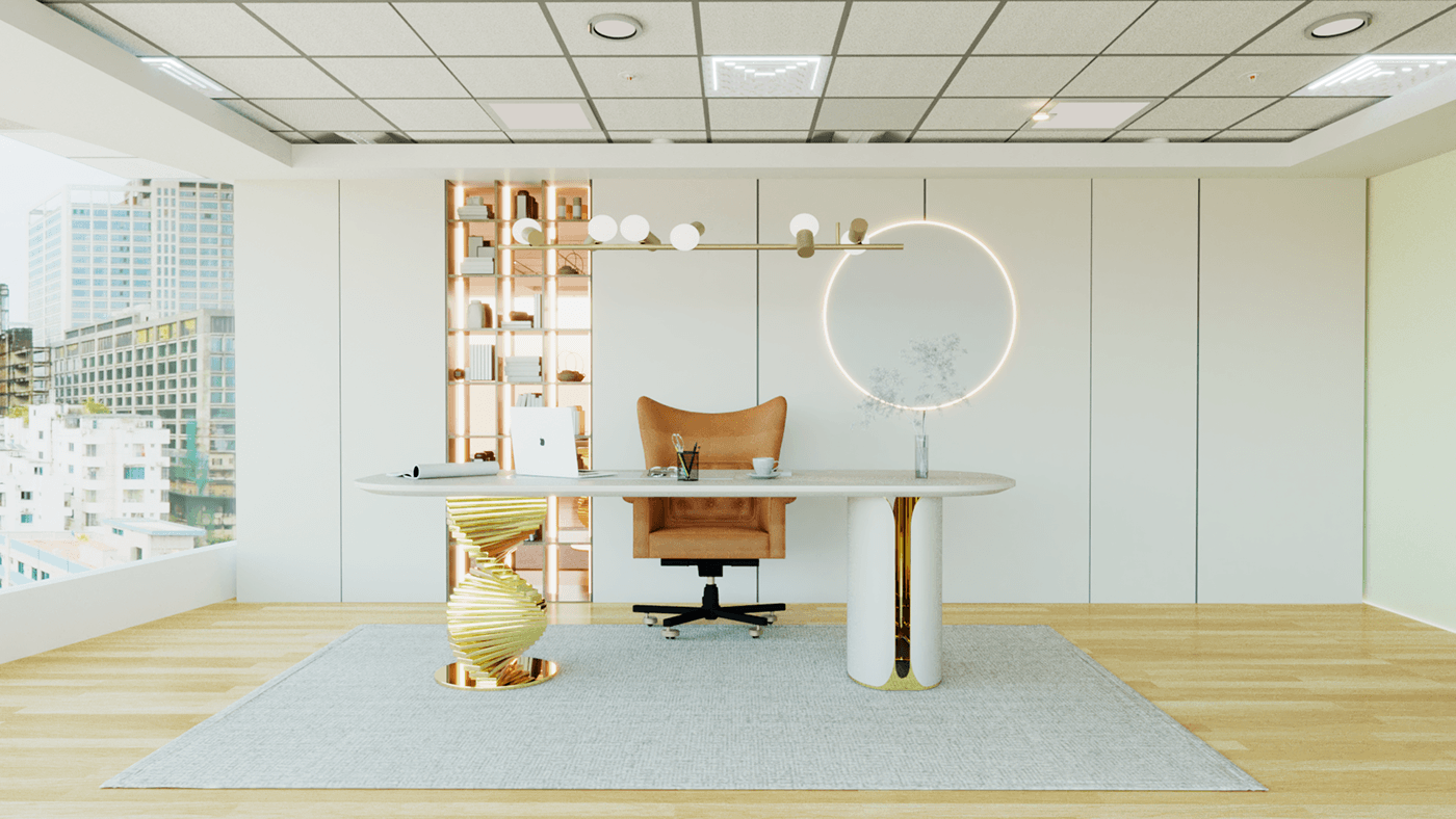 Office Design Office interior interior design  luxurious modern architecture visualization Render 3D Luxury office furniture