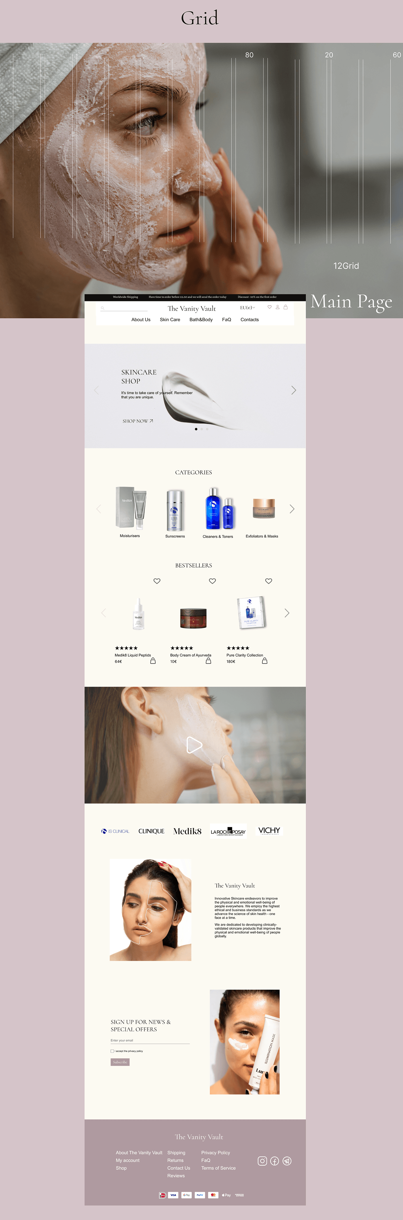 cosmetics Figma UI/UX ui design user experience Web Design  ux design Website cosmetic store online