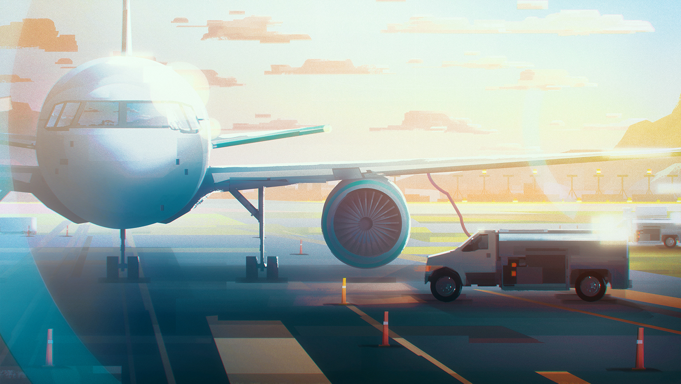 plane airport airplane safegate Hall sunset flight takeoff Flying Realism vector colorful cinematic