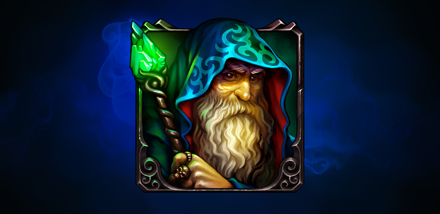 wizard sorcerer warlock necromancer mage fantasy game Icon personage Character