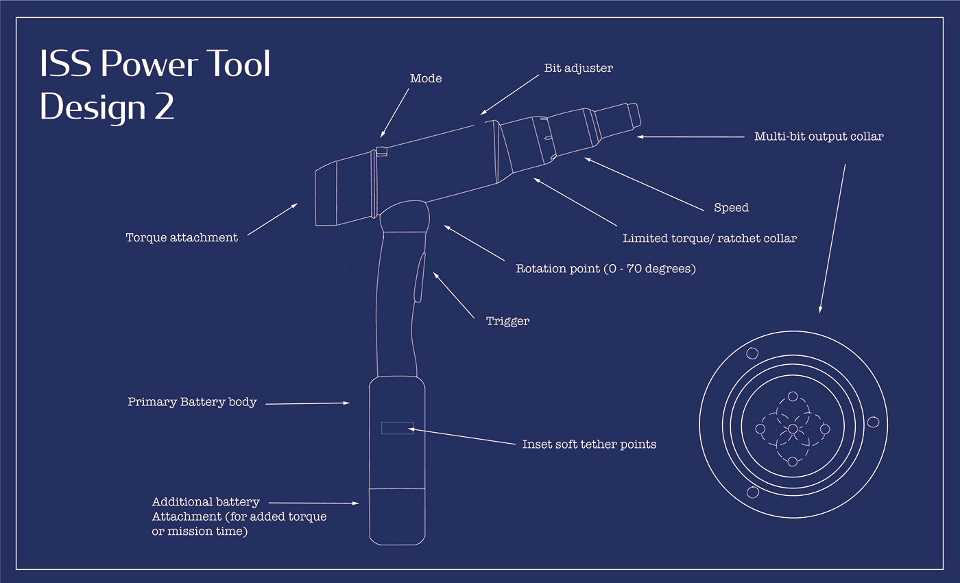 nasa industrial design  risd drill 3d modeling process design