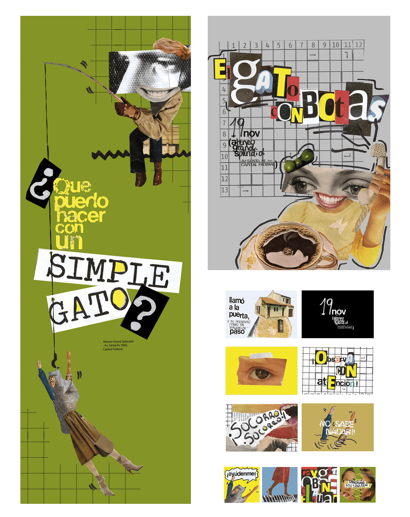graphic design  collage fadu uba diseño gráfico sistema sistema gráfico afiche gato con botas