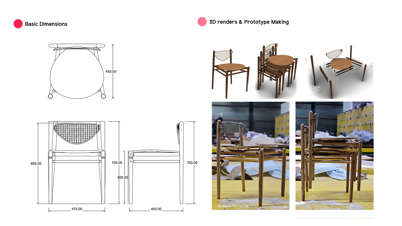 furniture chair wood bamboo design furniture design  weaving design product design  Stackable