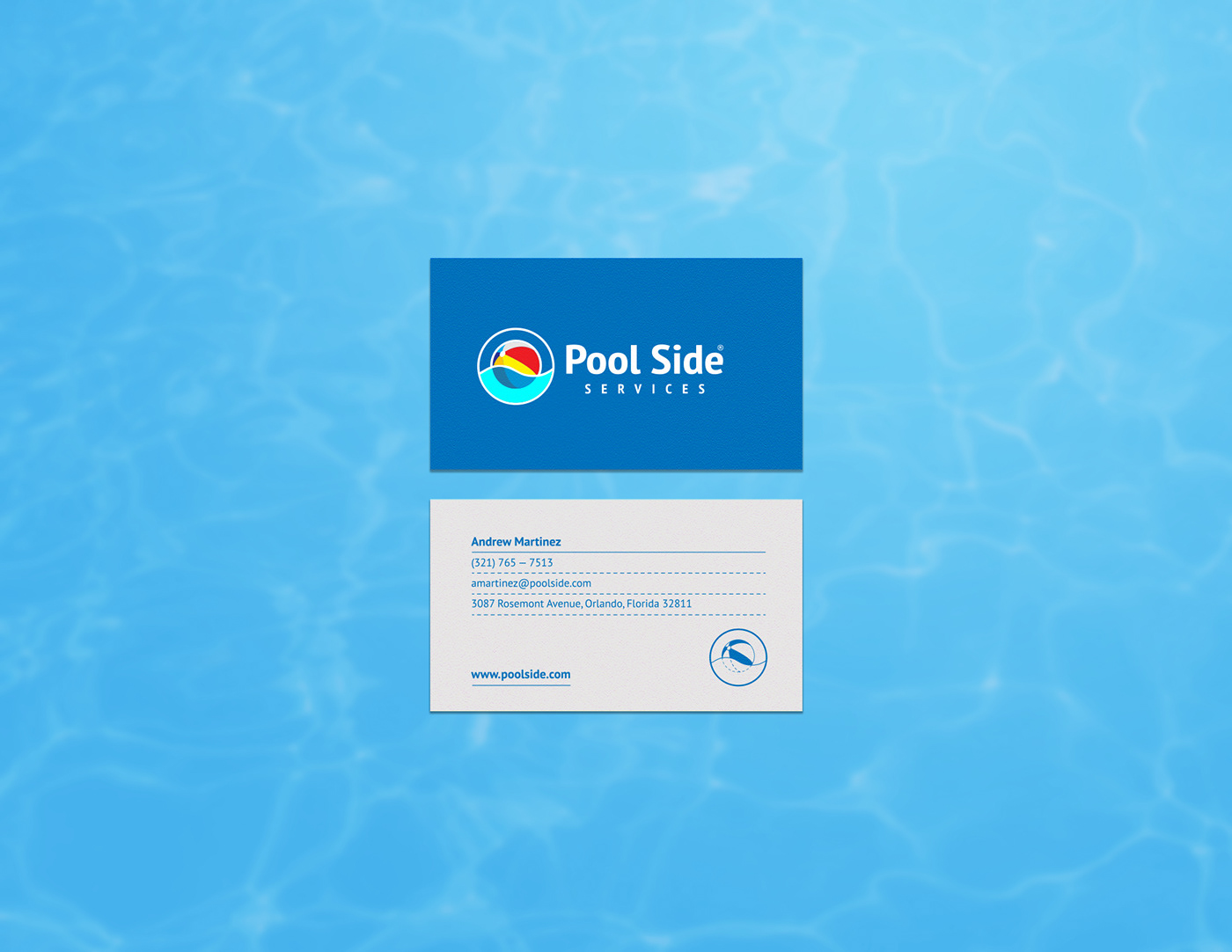 Pool branding  water ball identity services mark Icon cleaning maintenance