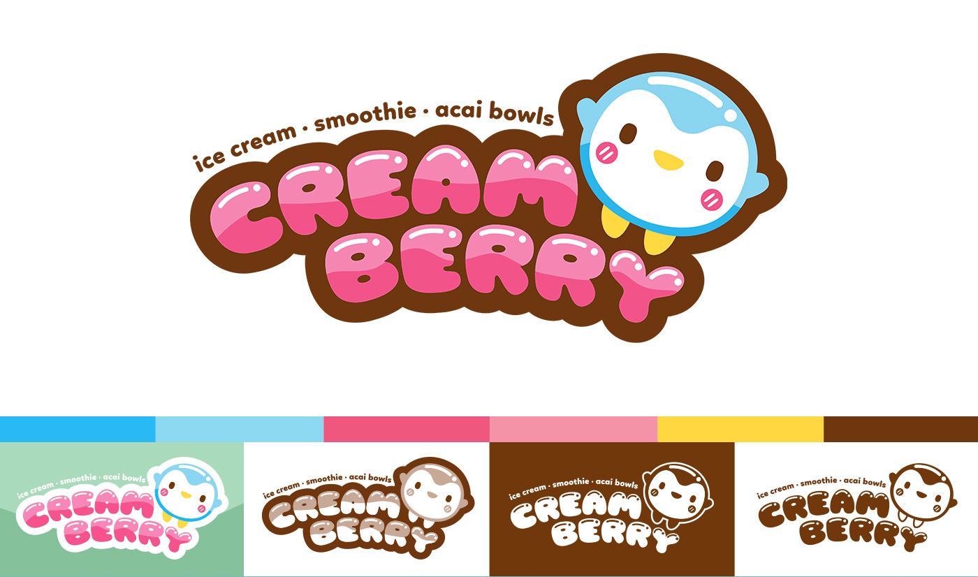 kawaii cute Mascot logo Logotype icecream ゆるキャラ yuru penguin 可愛い