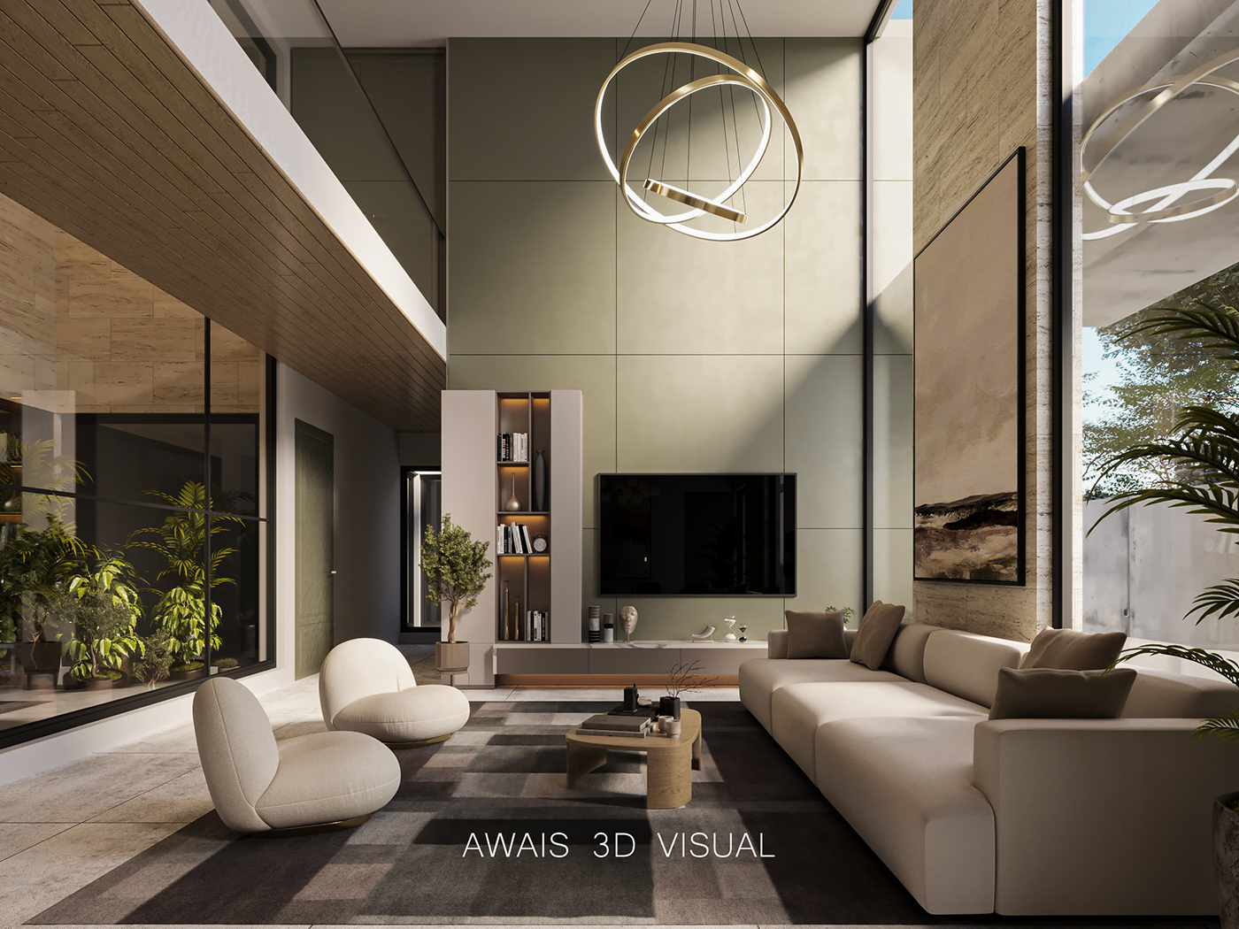 living Interior Render visualization modern architecture interior design  CGI corona 3ds max