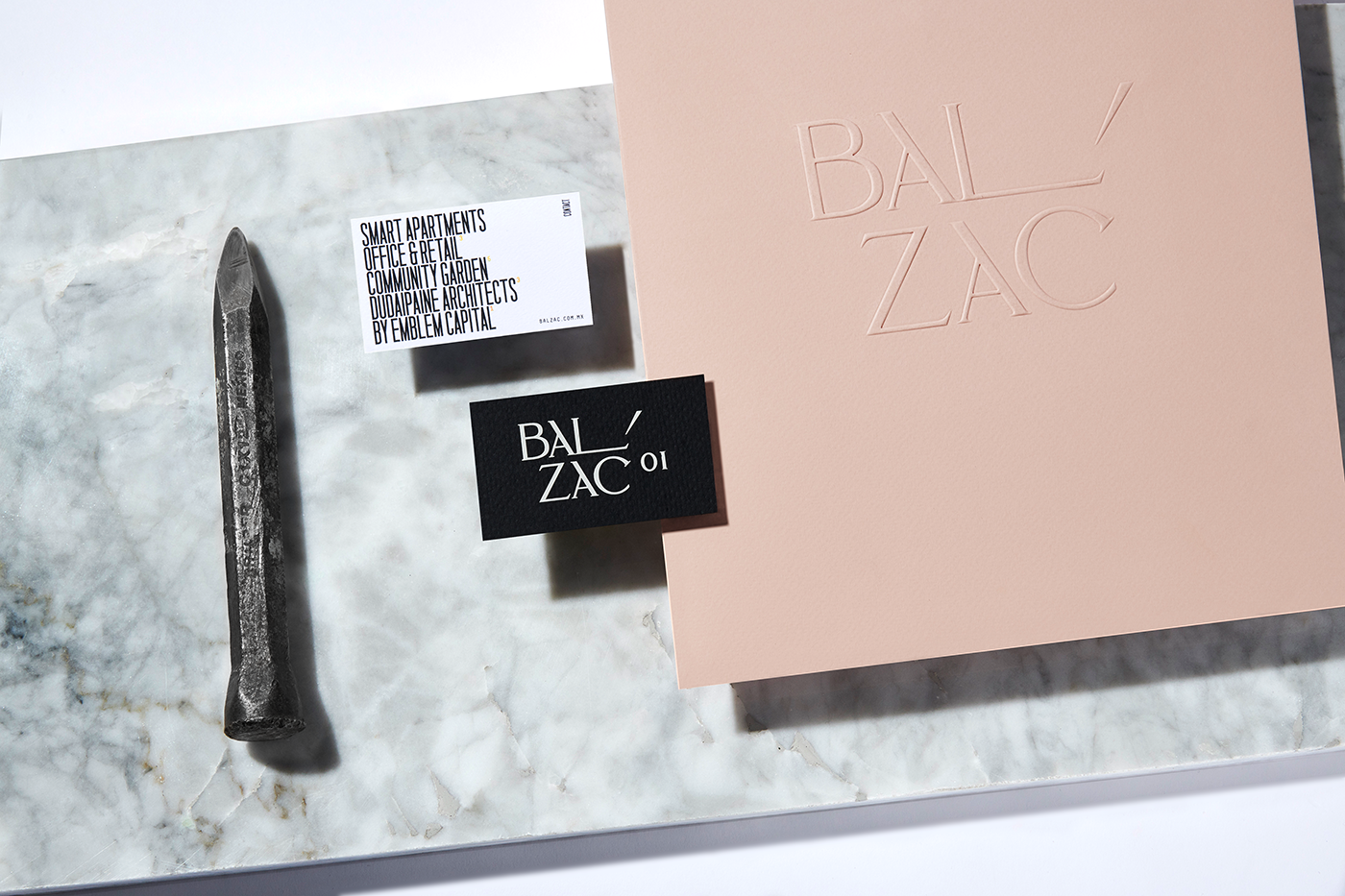 balzac emblemcapital realstate anagramastudio rodin Logotype engraving highend Technology chisel