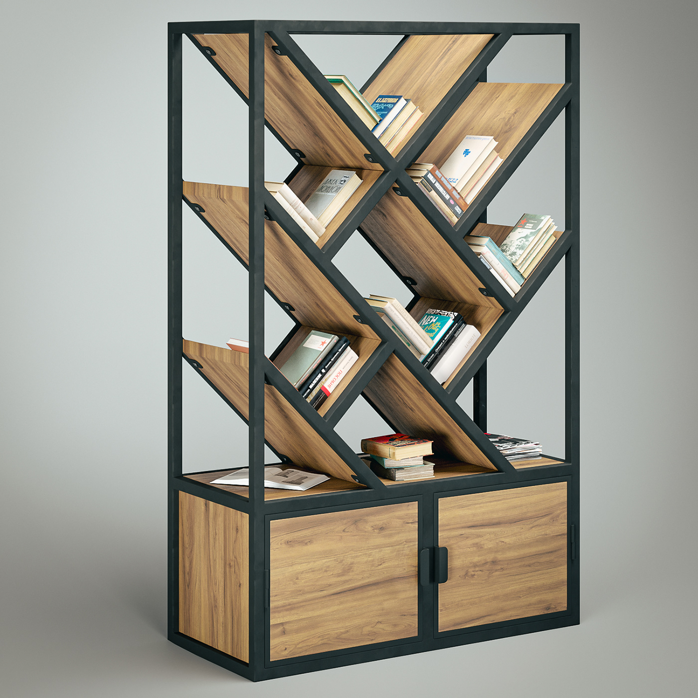 3ds max bookshelf corona furniture furniture design  indoor Interior interior design  LOFT DESIGN visualization