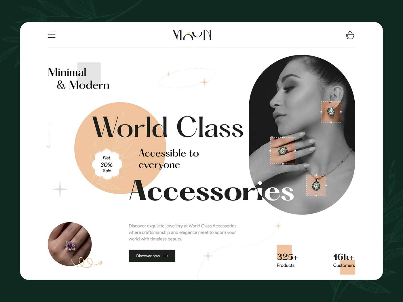 web page Website landing page Web Design  uiux ui design Jewellery accessories minimal morden