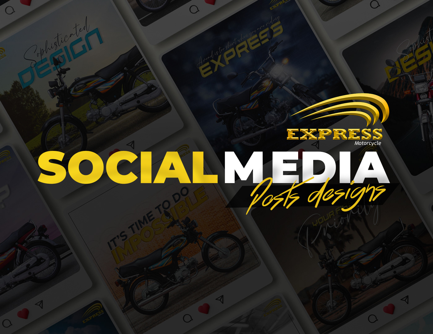 Bike design gráfico express motorcycles Helmet mechanics motorbike social media social media motorcycle Social media post Socialmedia