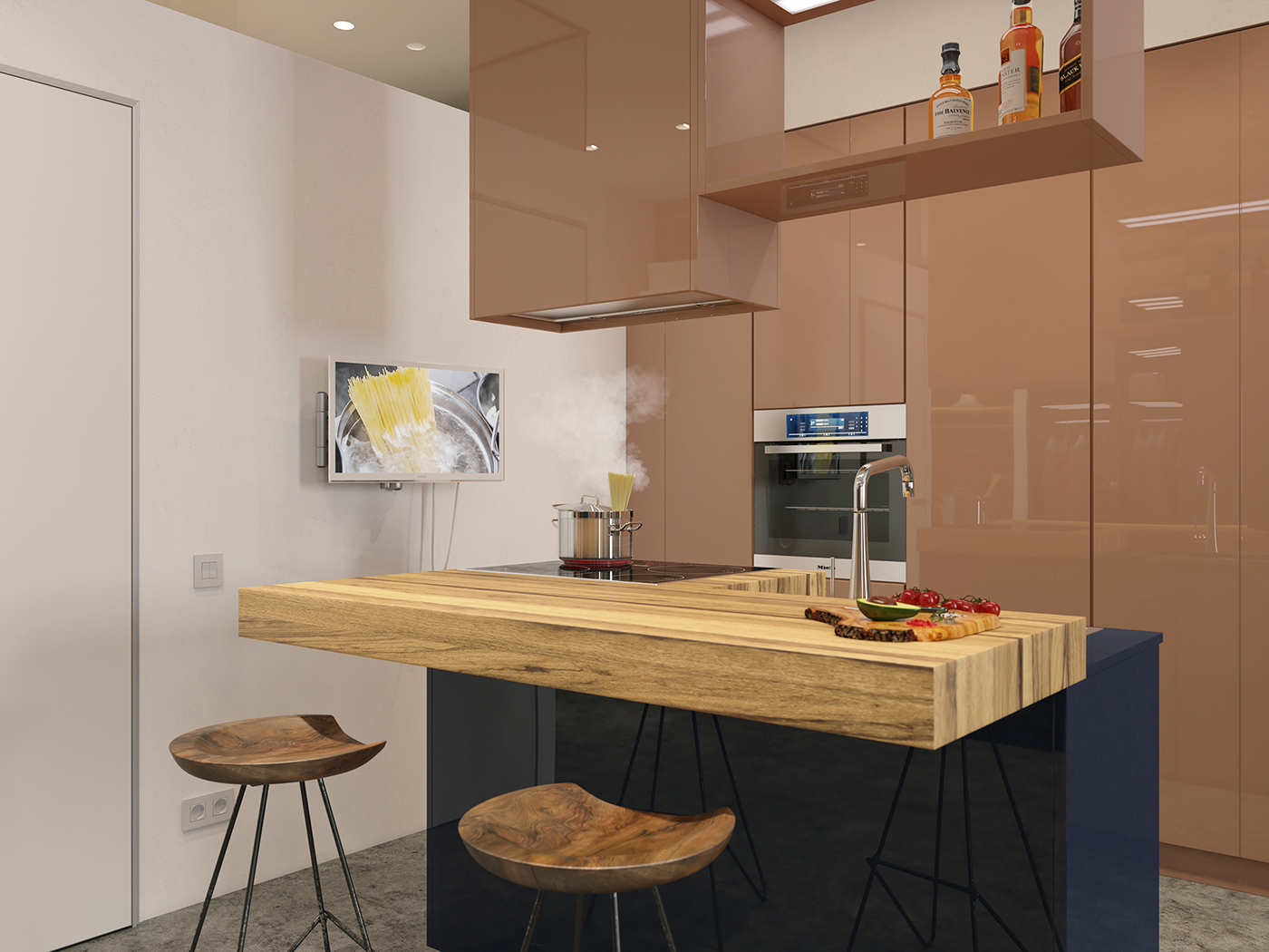 3ds max V-ray archviz inteiror interior design  Render 3D kitchen