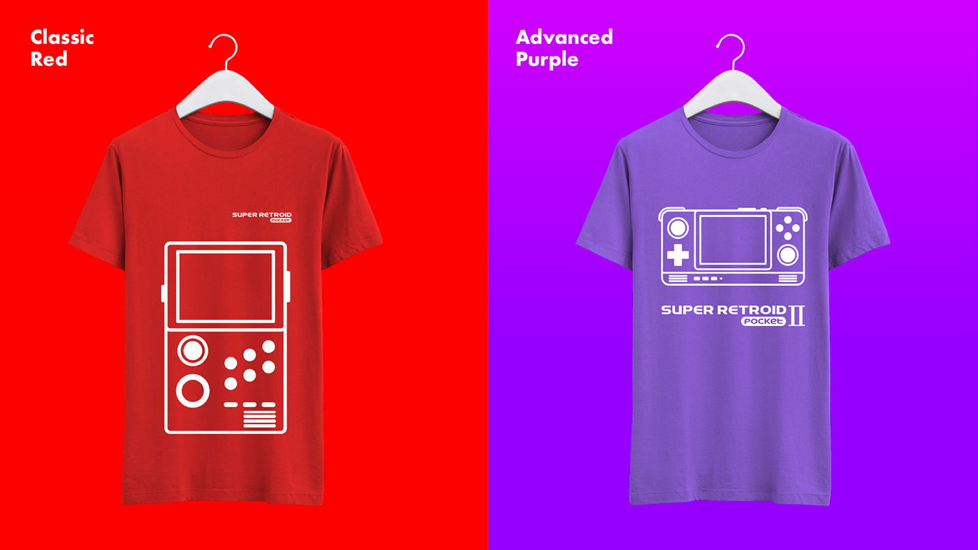 red and purple print t-shirts for retro gamers