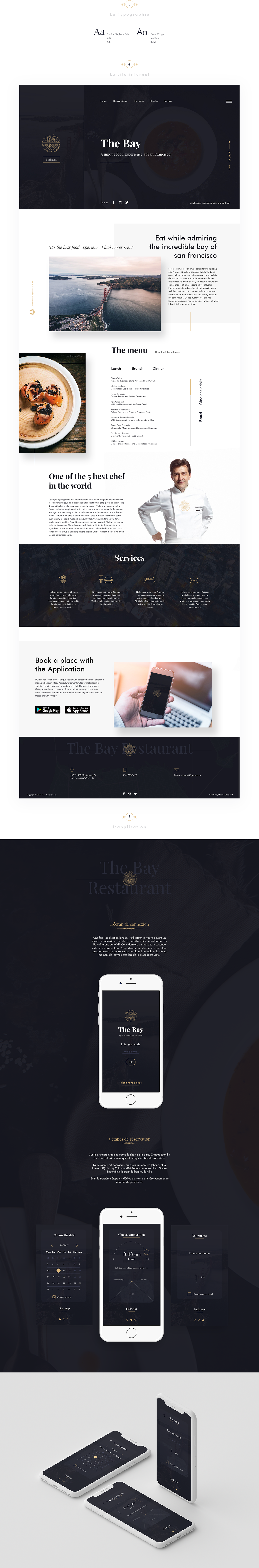 restaurant The Bay luxury Web Design  Mobile Application UX design ui design san francisco Experience Website