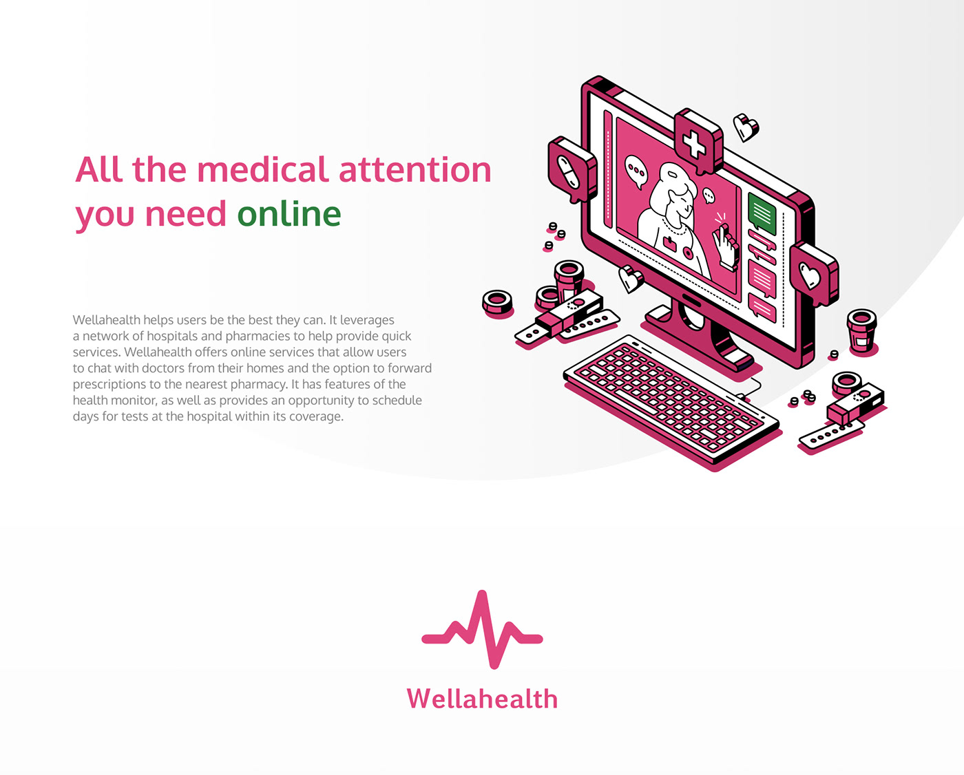 art creative doctor Health hospital landing Love online pink Web