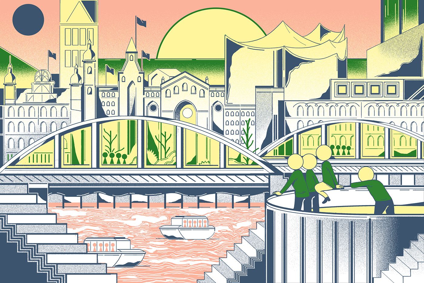 hamburg city Illustrative Digital illustation illu raman djafari graphic illustration