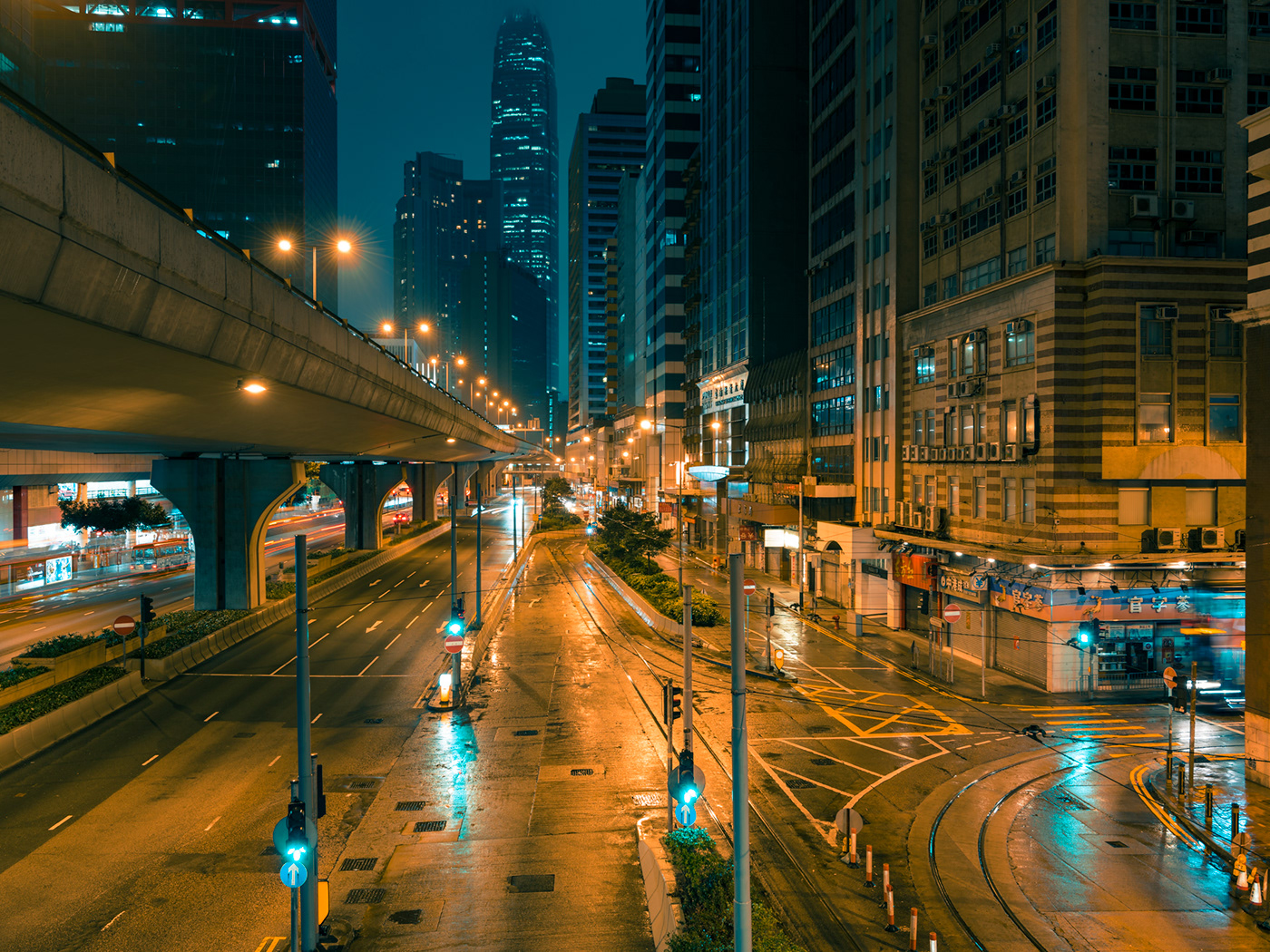 Hong Kong asia china metropolis night lights architecture Urban big city life