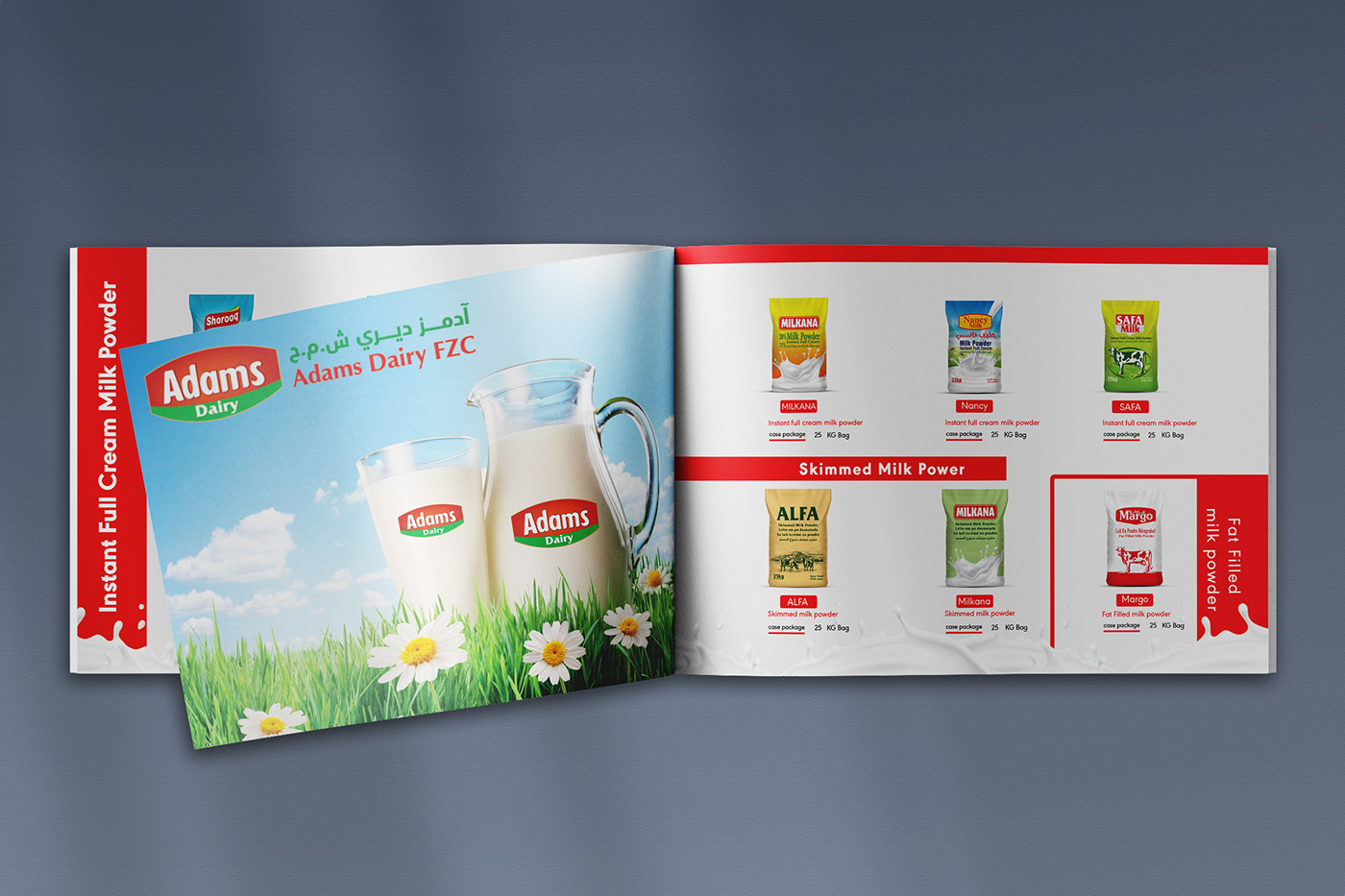 Social media post brochure print Dairy سوشال ميديا بروشور بروفايل شركة مطبوعات حليب compay profile