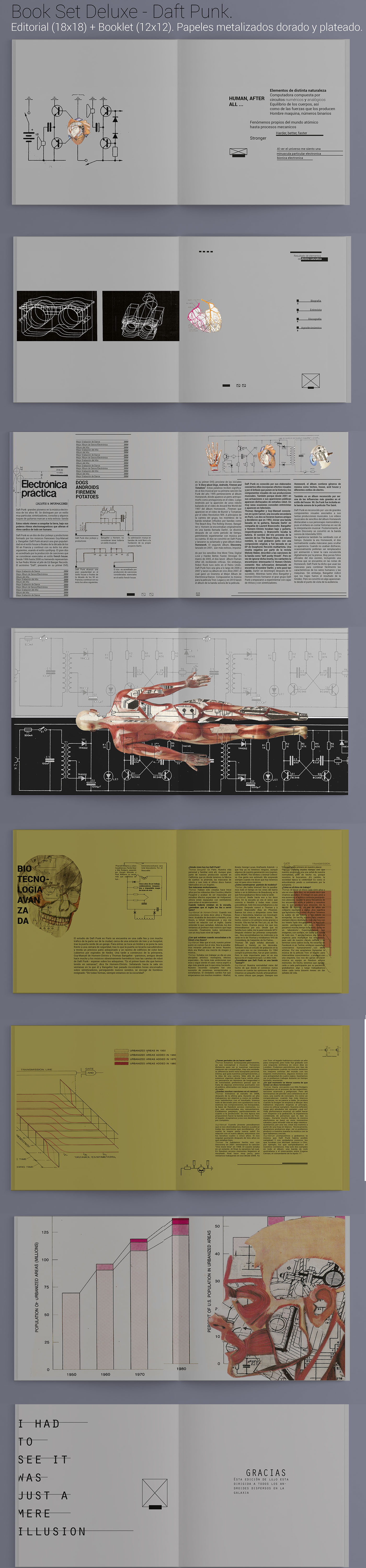 music graphic desing editorial Booklet daft punk book editorial poster postal tickets cd´s
