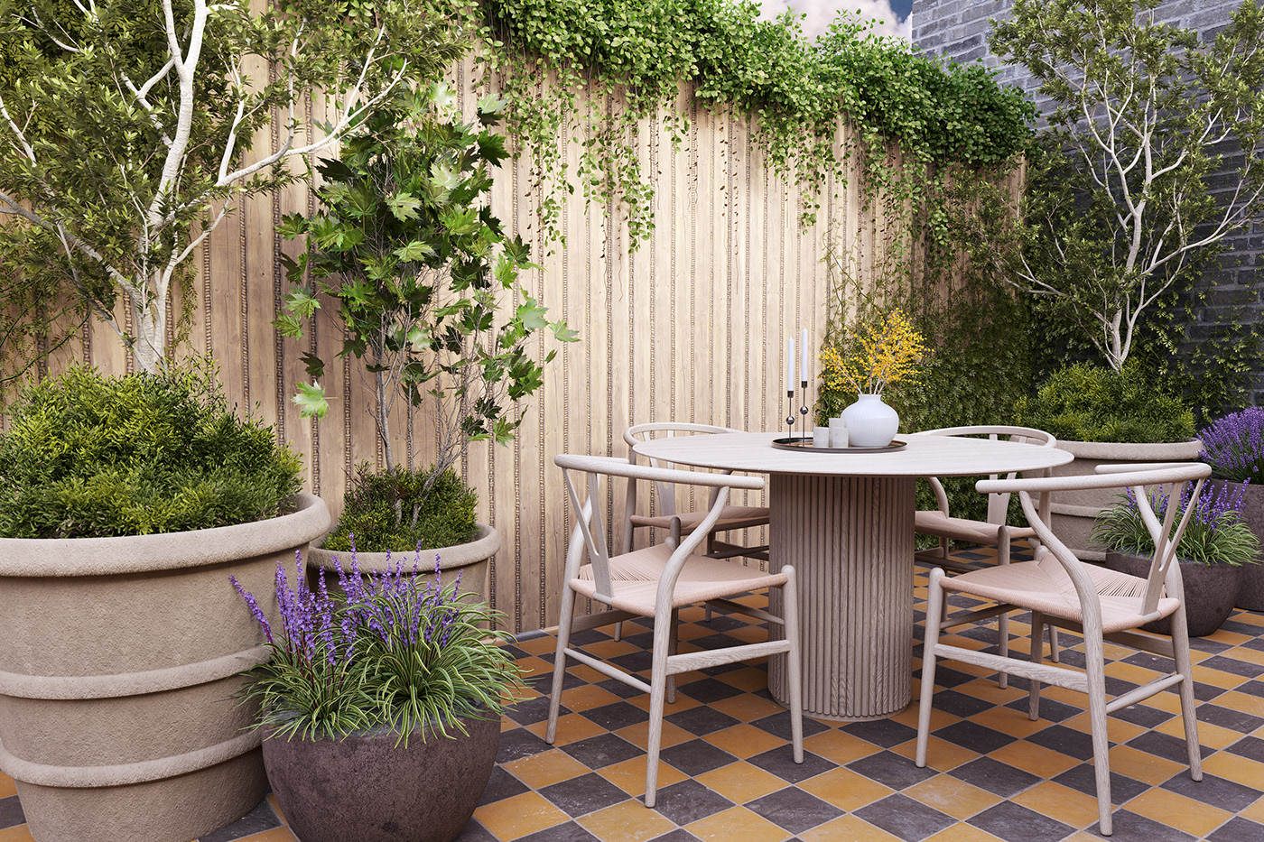 dining interior design  3D Visualization archviz 3ds max corona renderer backyard