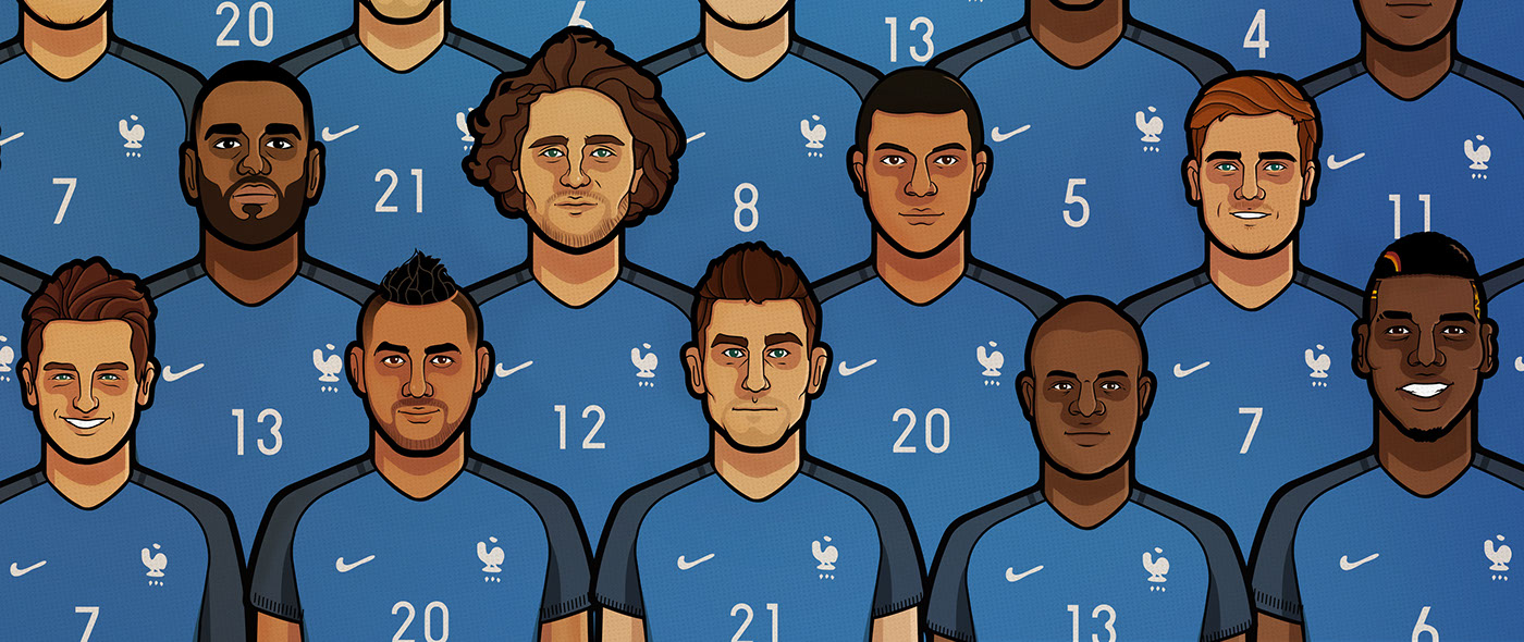 vector ILLUSTRATION  foot football graphic france FIFA portrait Drawing  soccer