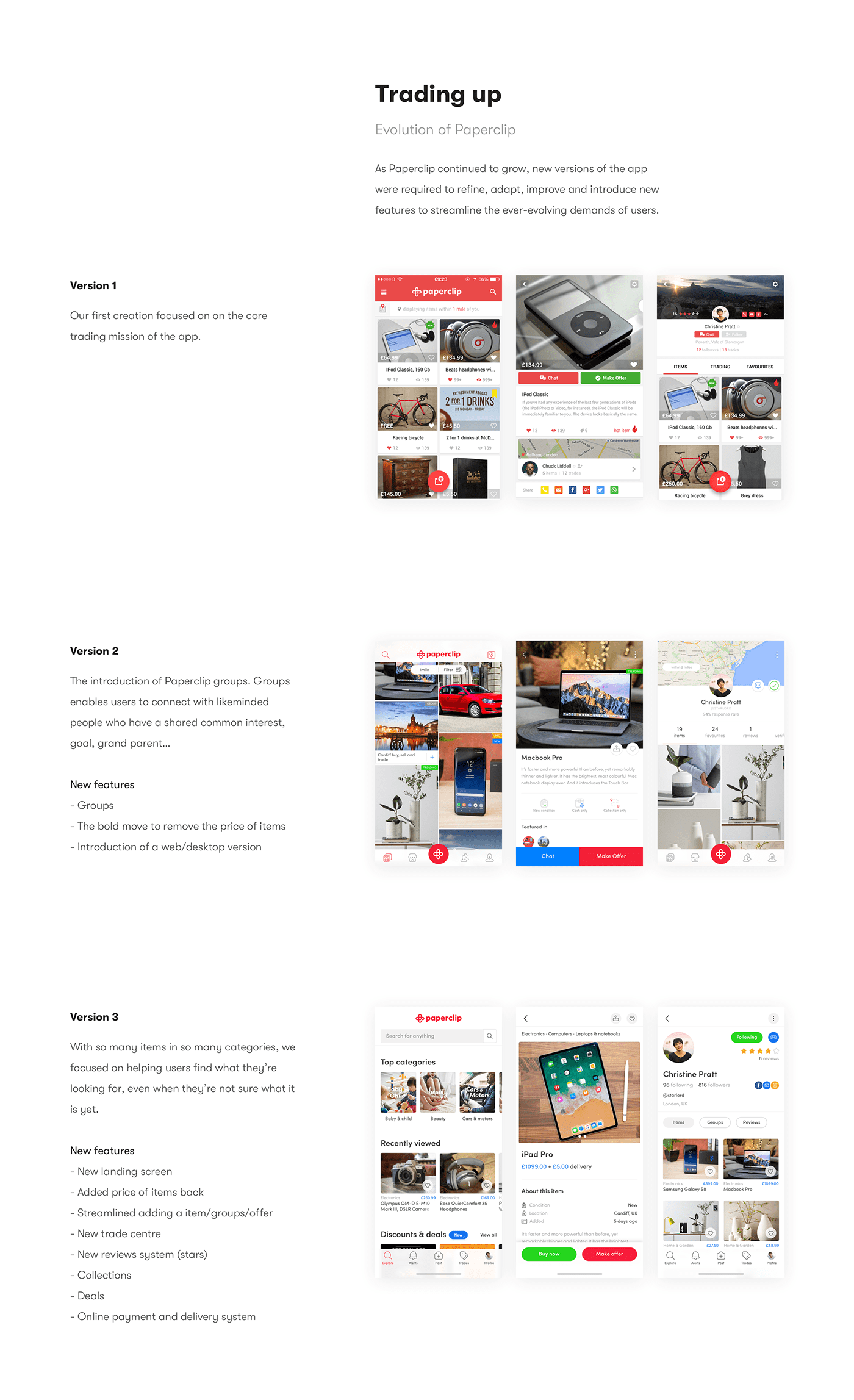 paperclip design product app Case Study UI ux branding  Marketplace Startup